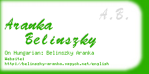 aranka belinszky business card